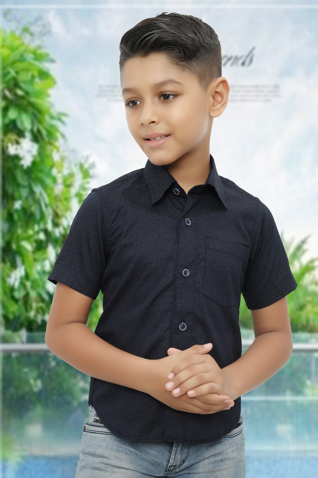 Boys Half Sleeve Shirt Slim Fit (ASSORTED DESIGN)