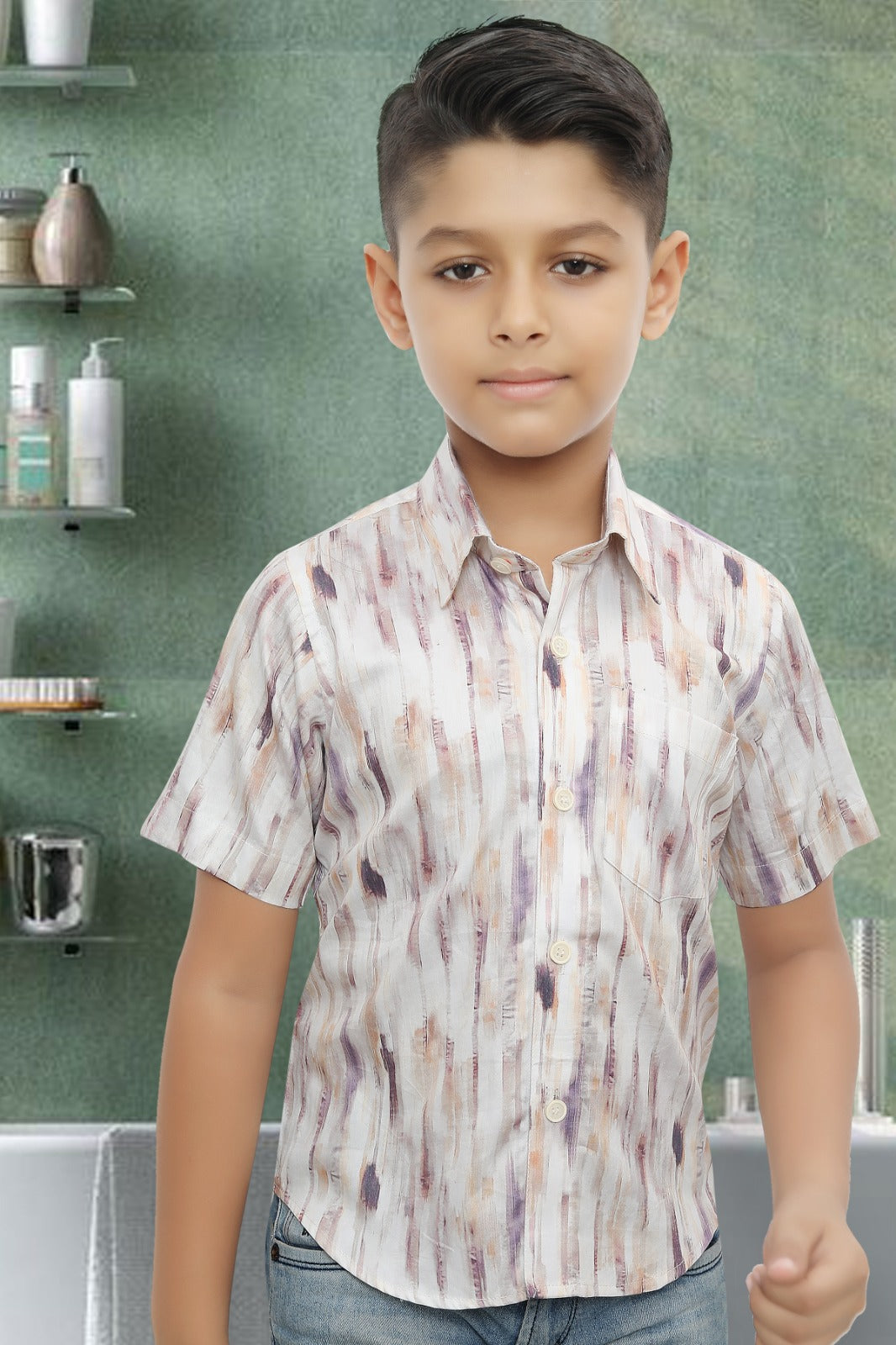 Boys Half Sleeve Shirt Slim Fit (ASSORTED DESIGN)