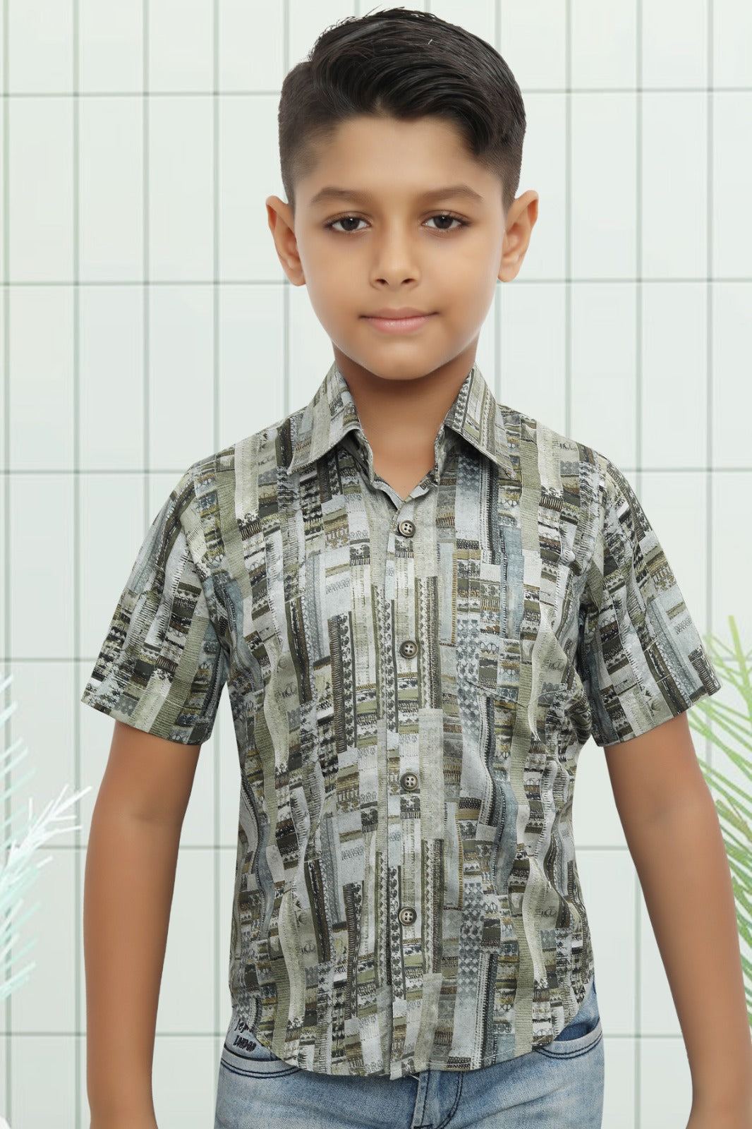 Boys Half Sleeve Shirt Slim Fit (ASSORTED DESIGN)