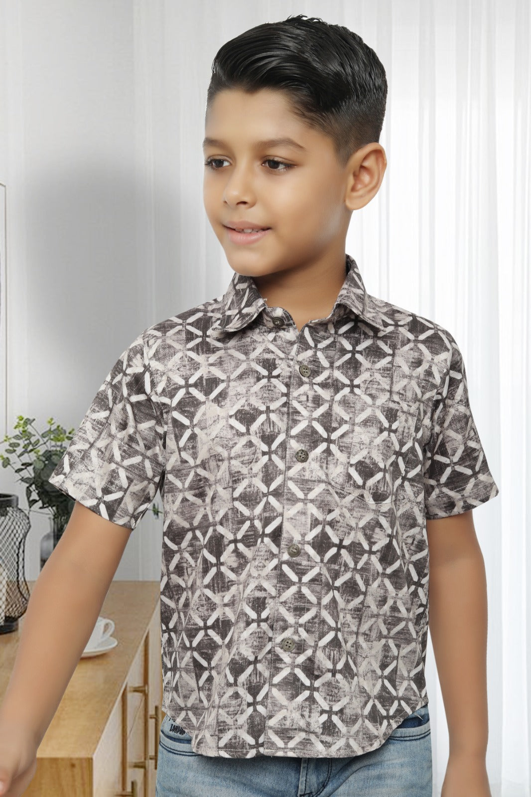 Boys Half Sleeve Shirt Slim Fit (ASSORTED DESIGN)