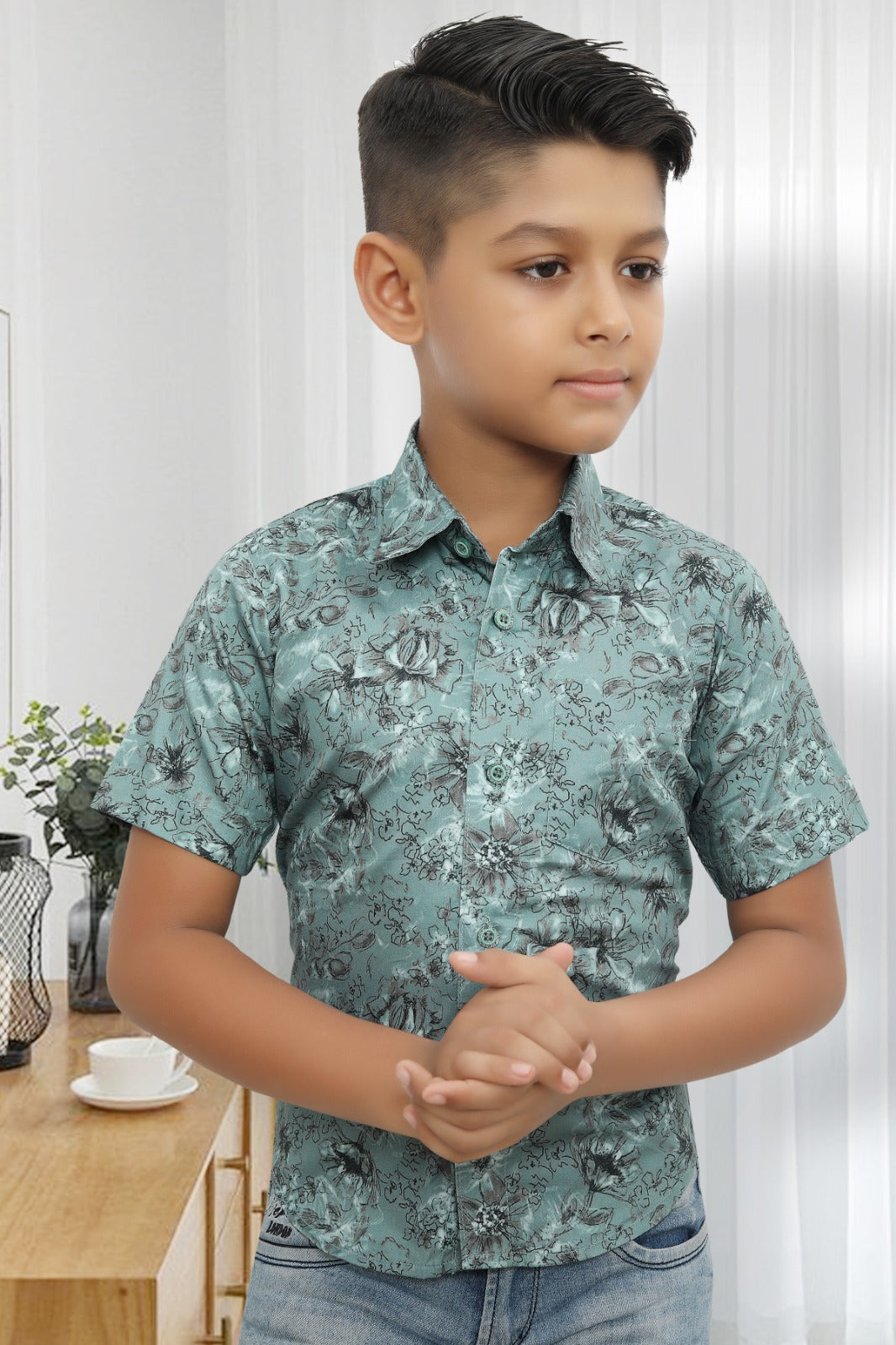 Boys Half Sleeve Shirt Slim Fit (ASSORTED DESIGN)