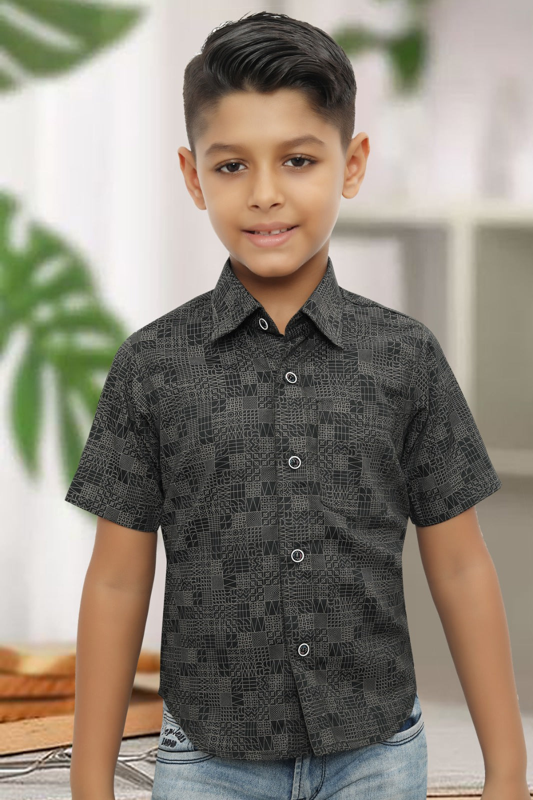 Boys Half Sleeve Shirt Slim Fit (ASSORTED DESIGN)