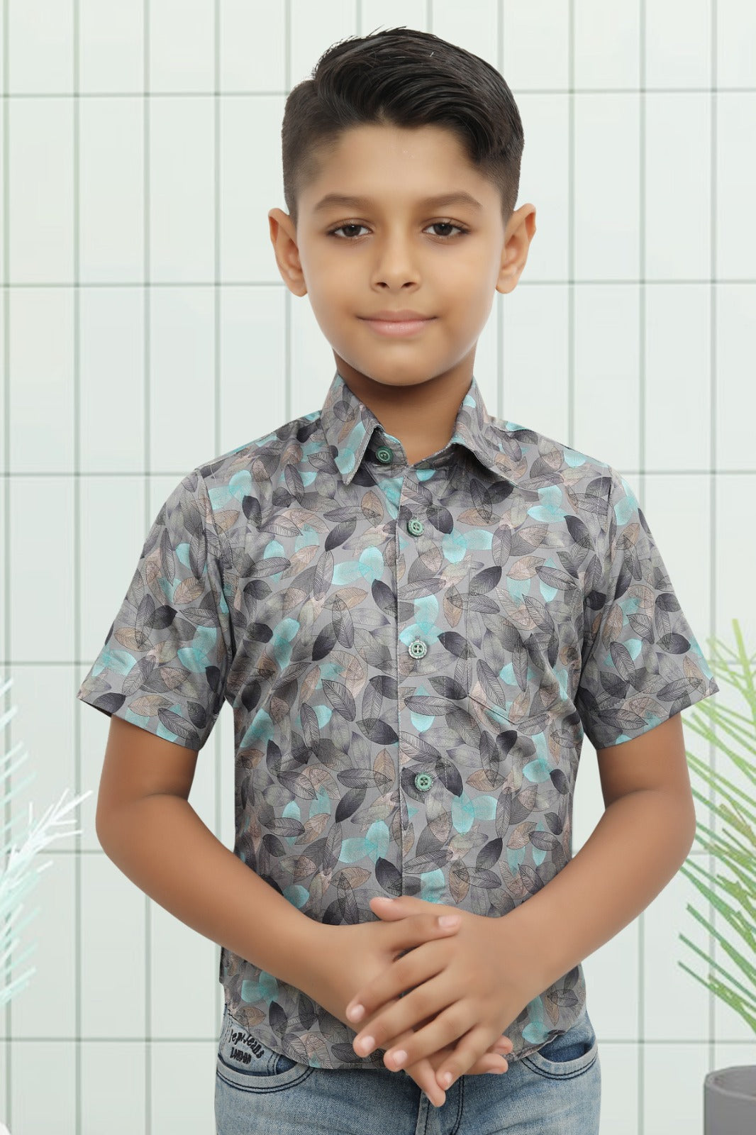 Boys Half Sleeve Shirt Slim Fit (ASSORTED DESIGN)