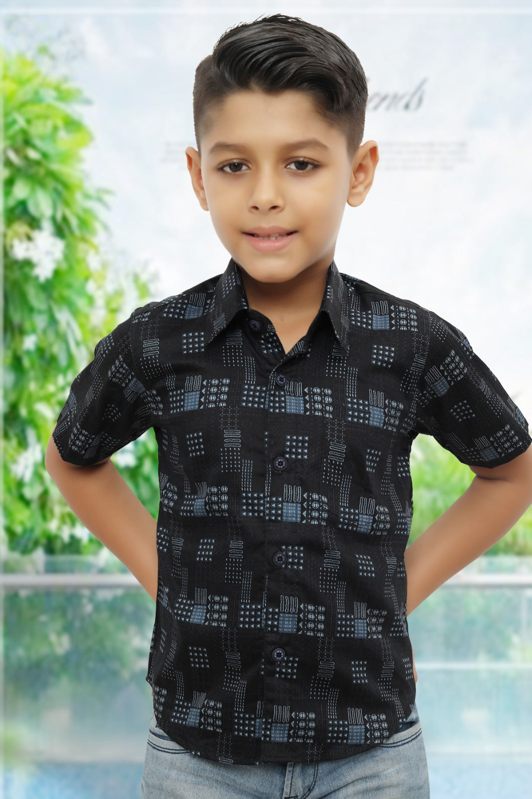 Boys Half Sleeve Shirt Slim Fit (ASSORTED DESIGN)