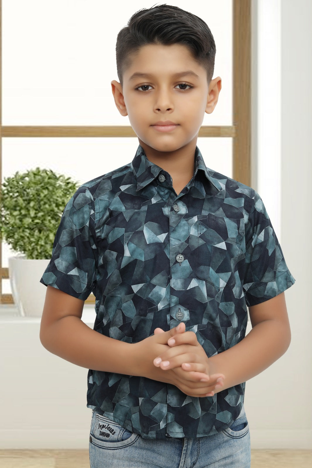 Boys Half Sleeve Shirt Slim Fit (ASSORTED DESIGN)