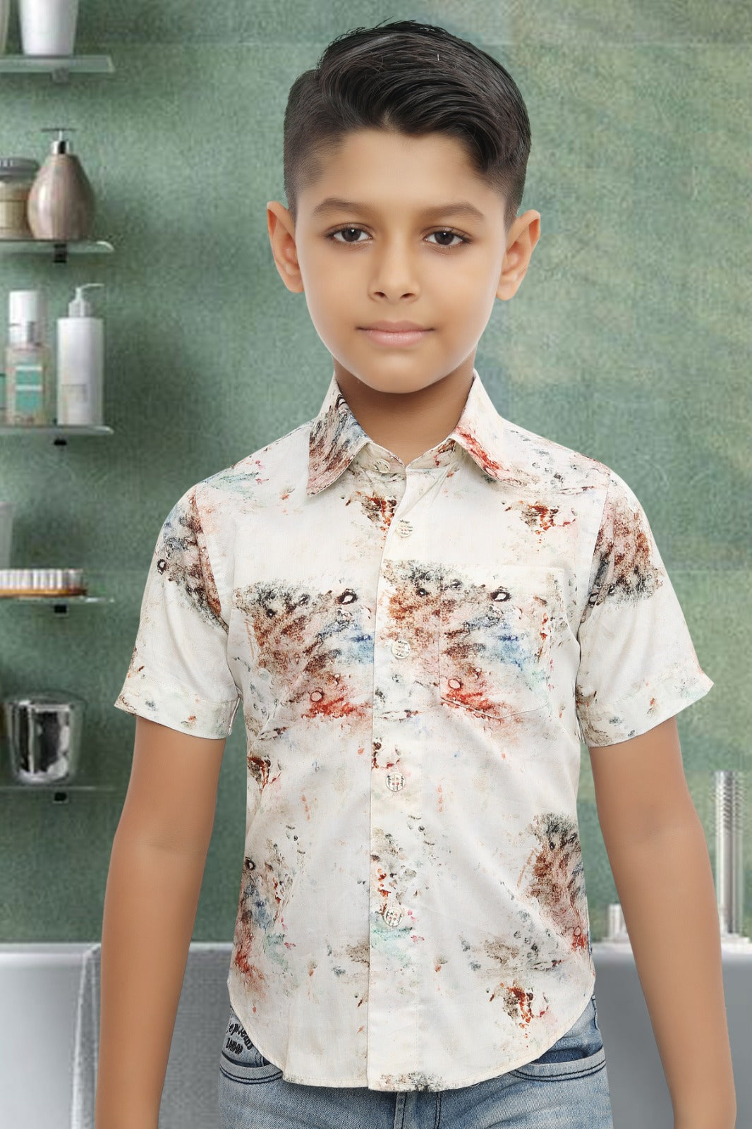 Boys Half Sleeve Shirt Slim Fit (ASSORTED DESIGN)