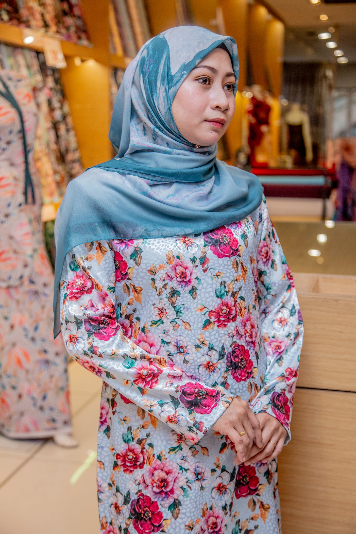 Baju Kurung Moden Baby Blue