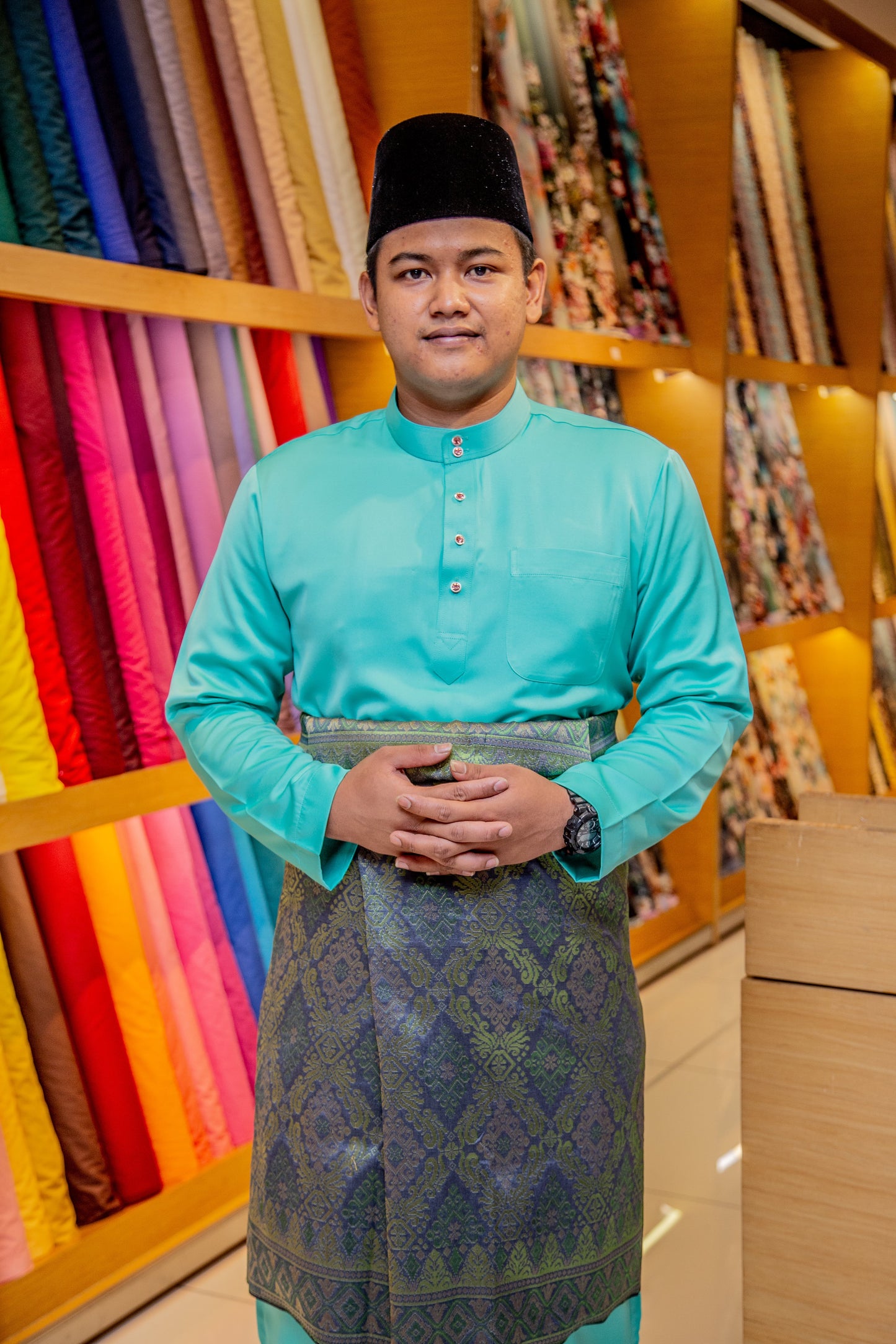 Baju Melayu Senorita Slim Fit Mint Green
