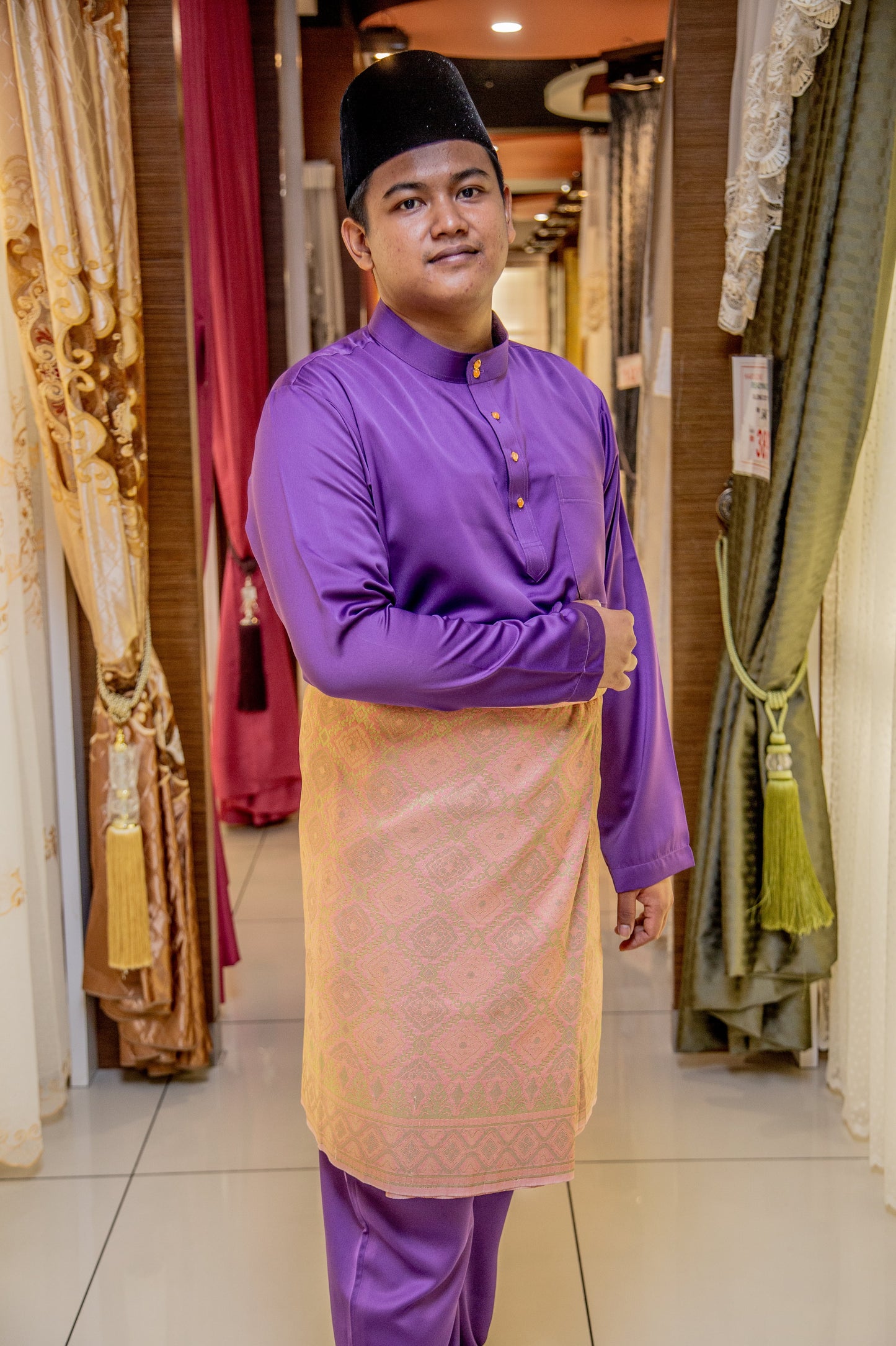 Baju Melayu Senorita Slim Fit Dark Purple