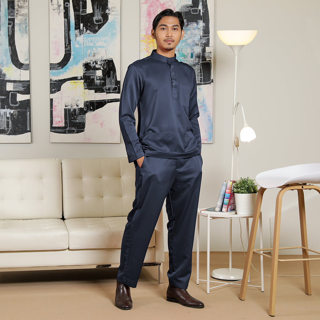 Adult Male Baju Melayu Senorita Slim Fit Slate