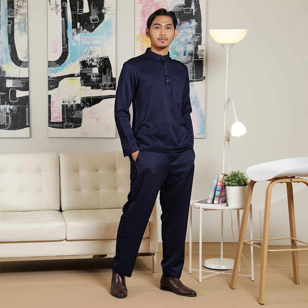 Adult Male Baju Melayu Senorita Slim Fit Indigo