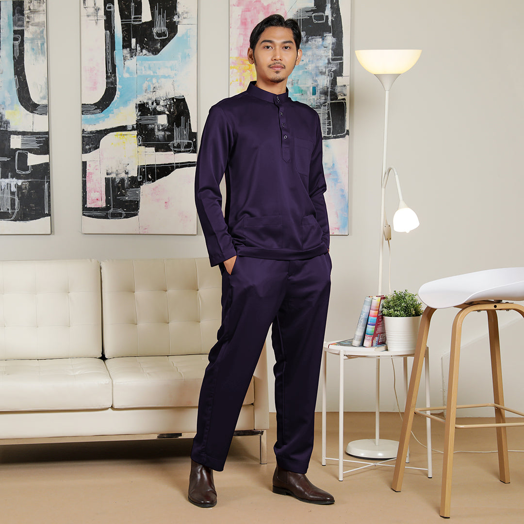 Adult Male Baju Melayu Senorita Slim Fit Violet