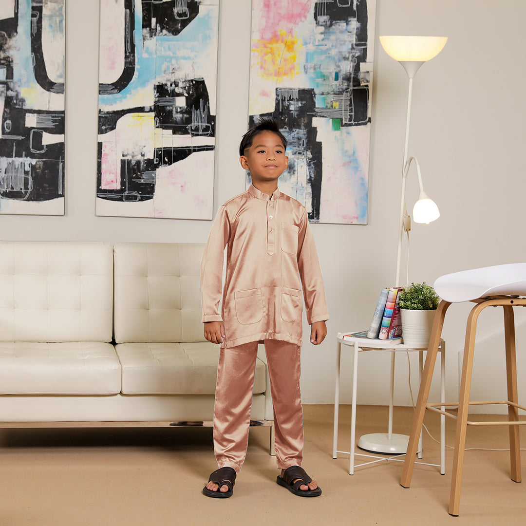 Kids Baju Melayu Senorita Slim Fit Burlywood