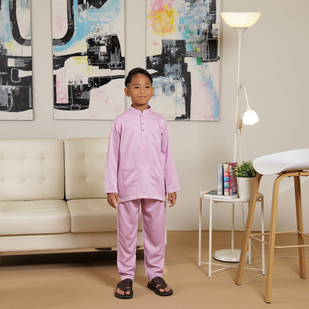 Kids Baju Melayu Saffron Slim Fit Purple