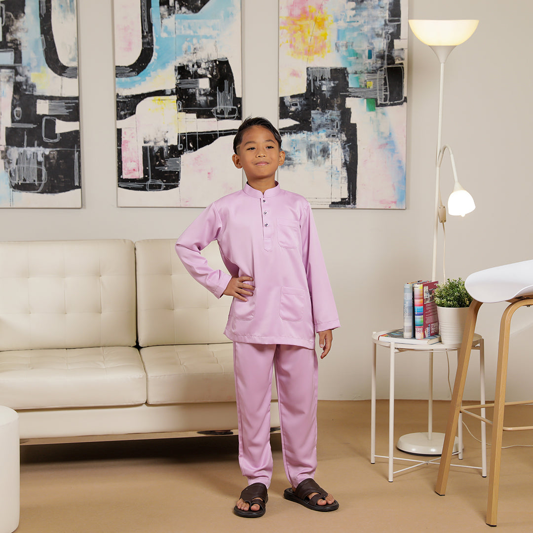 Kids Baju Melayu Saffron Slim Fit Purple
