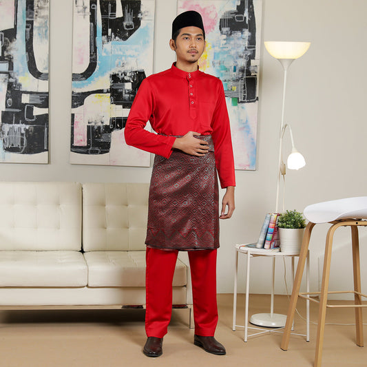 Adult Male Baju Melayu Senorita PLUS size Crimson