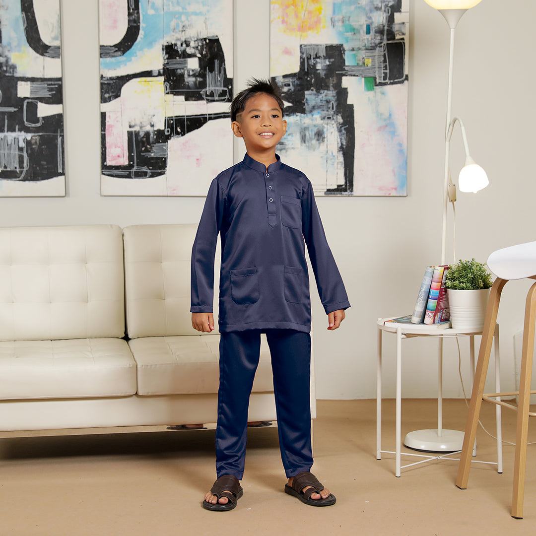 Kids Baju Melayu Senorita Slim Fit Slate