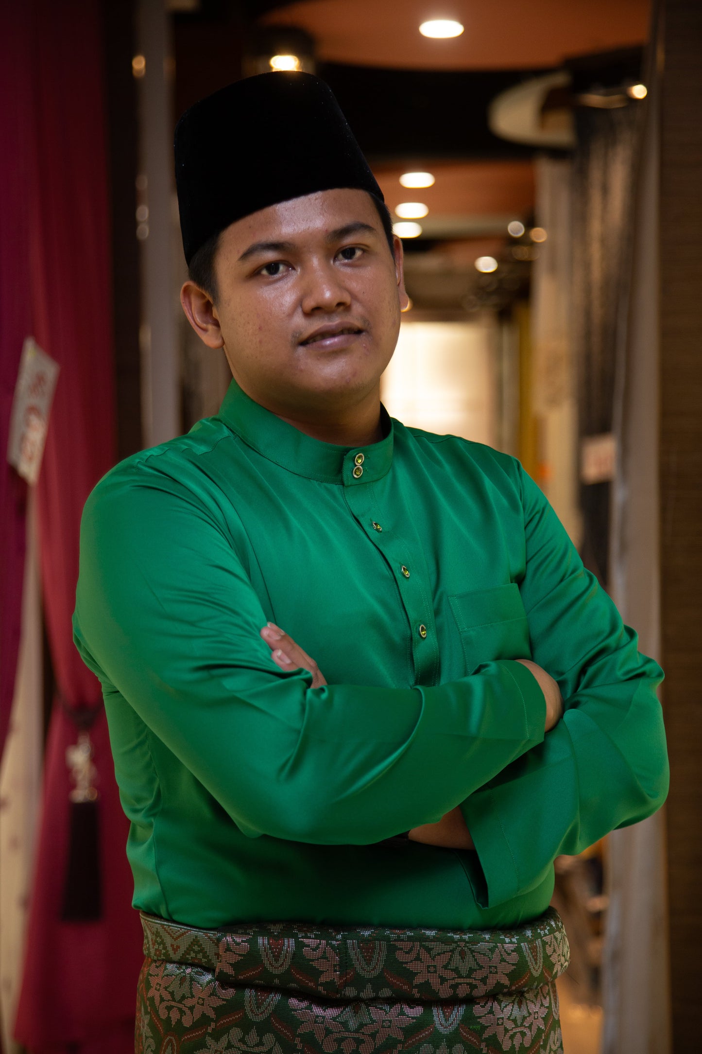 Baju Melayu Senorita Slim Fit Plus Size Emerald Green