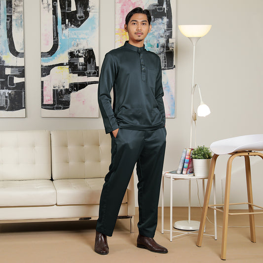 Adult Male Baju Melayu Senorita Slim Fit Pebble Gray