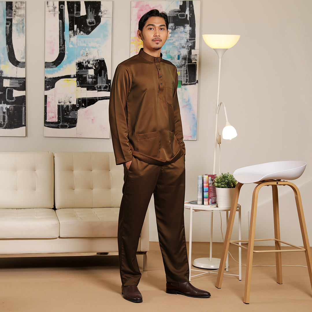 Adult Male Baju Melayu Senorita Slim Fit Sepia