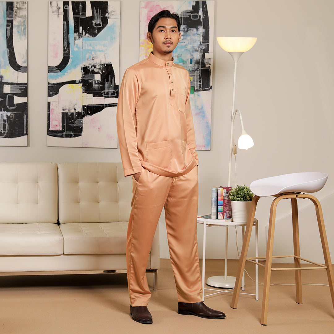 Adult Male Baju Melayu Senorita Slim Fit Bisque