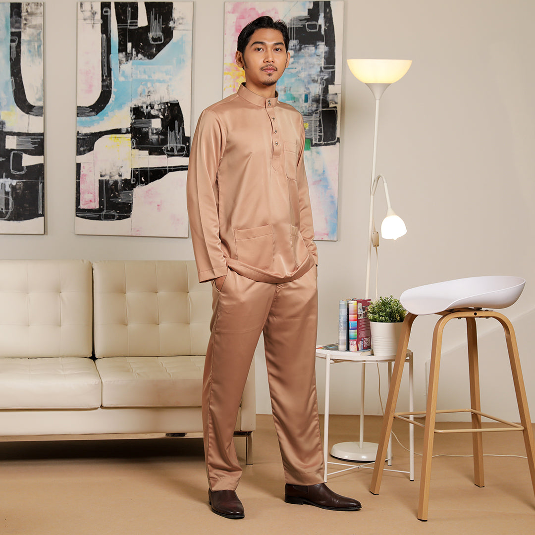 Adult Male Baju Melayu Senorita Slim Fit Burlywood