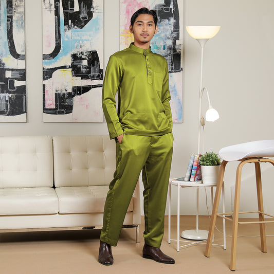 Adult Male Baju Melayu Senorita Slim Fit Olive