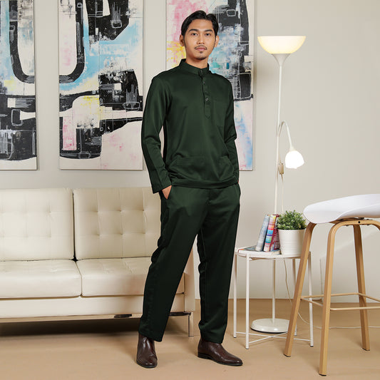 Adult Male Baju Melayu Senorita Slim Fit Juniper Green