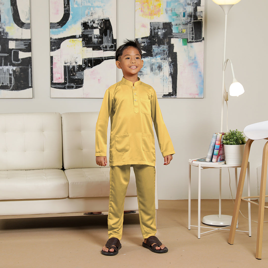 Kids Baju Melayu Senorita Slim Fit Golden Brown