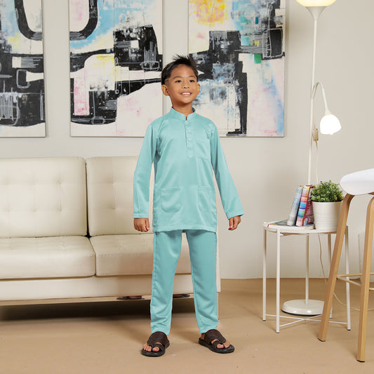 Kids Baju Melayu Senorita Slim Fit Arctic Blue