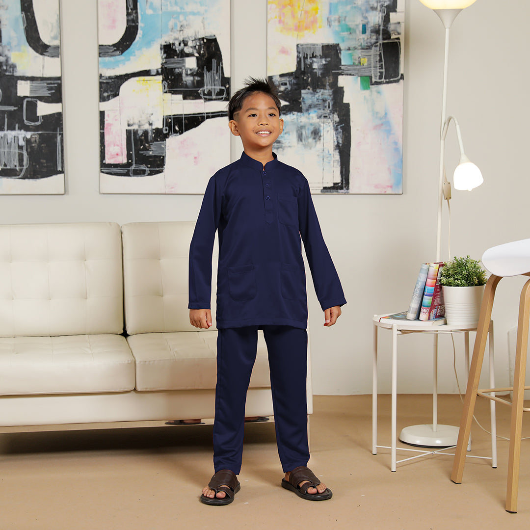 Kids Baju Melayu Senorita Slim Fit Indigo