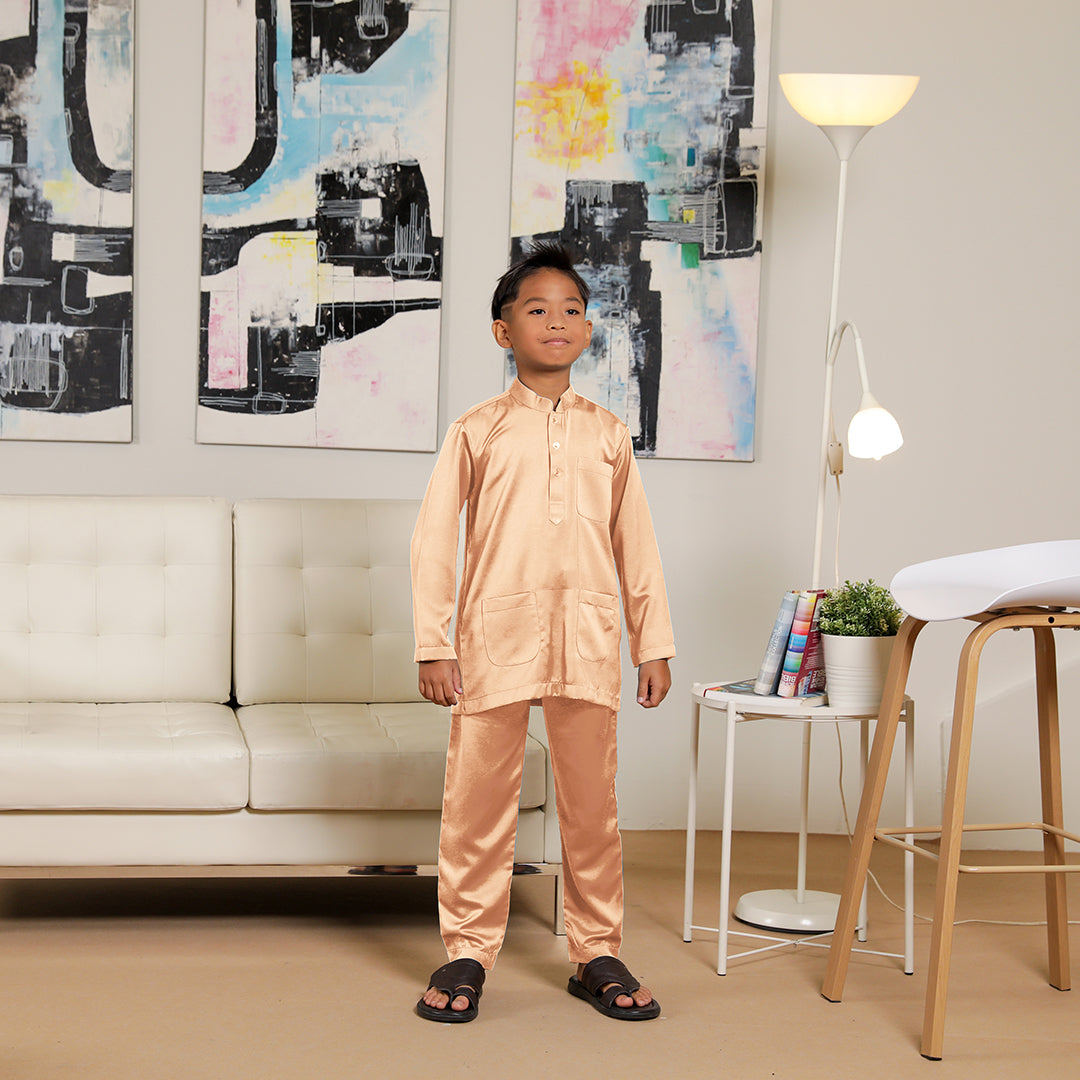 Kids Baju Melayu Senorita Slim Fit Bisque