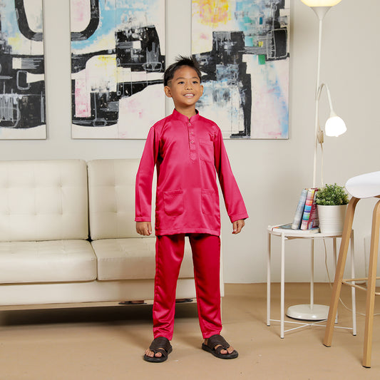 Kids Baju Melayu Senorita Slim Fit Ruby Red