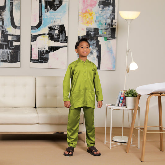 Kids Baju Melayu Senorita Slim Fit Olive