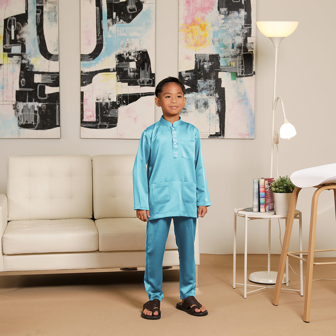 Kids Baju Melayu Senorita Slim Fit Celeste