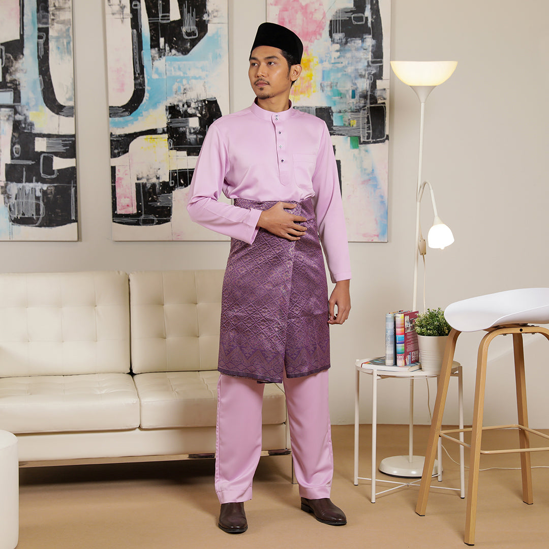 Adult Male Baju Melayu Saffron Slim Fit Purple