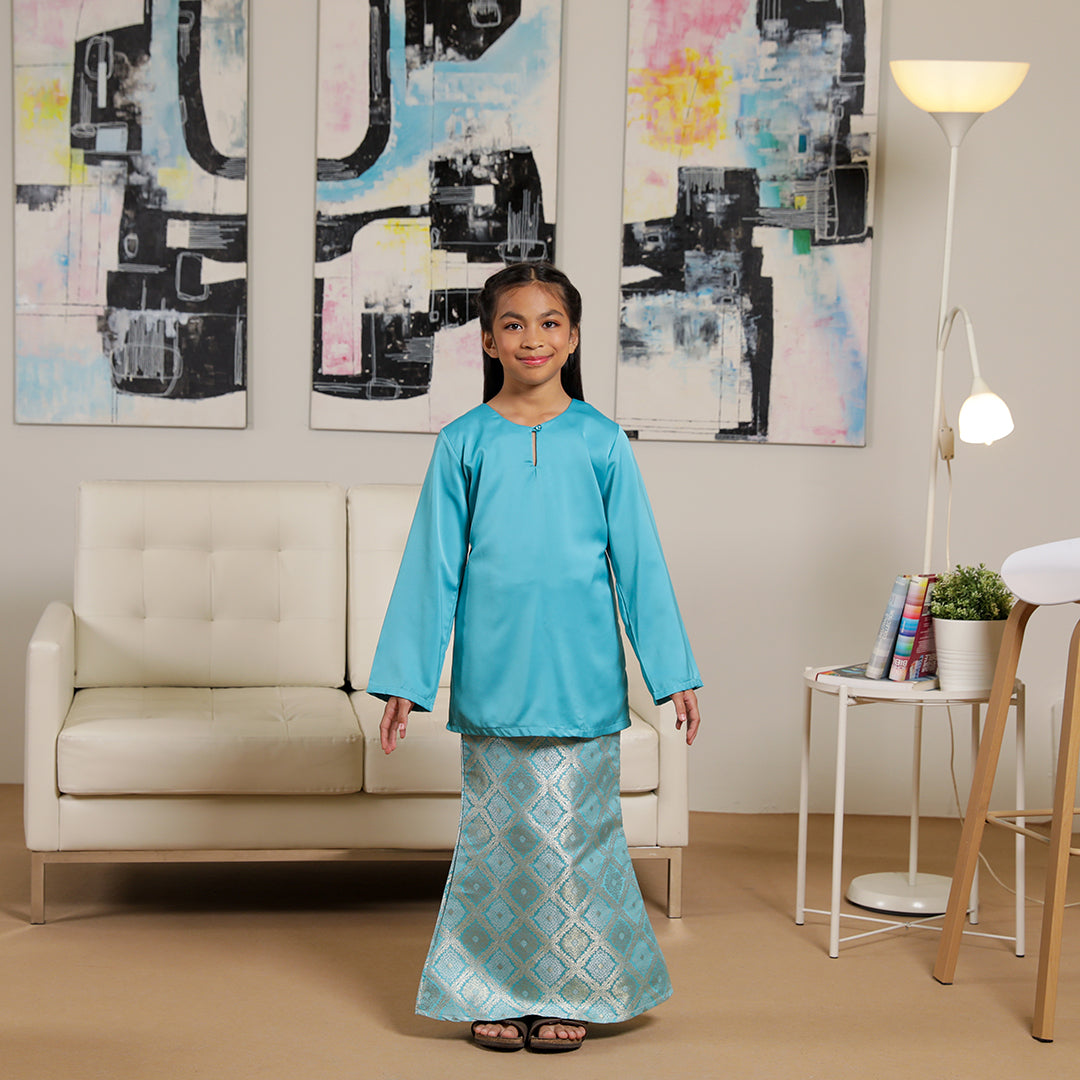 Kids Baju Kurung Riau Ocean Blue