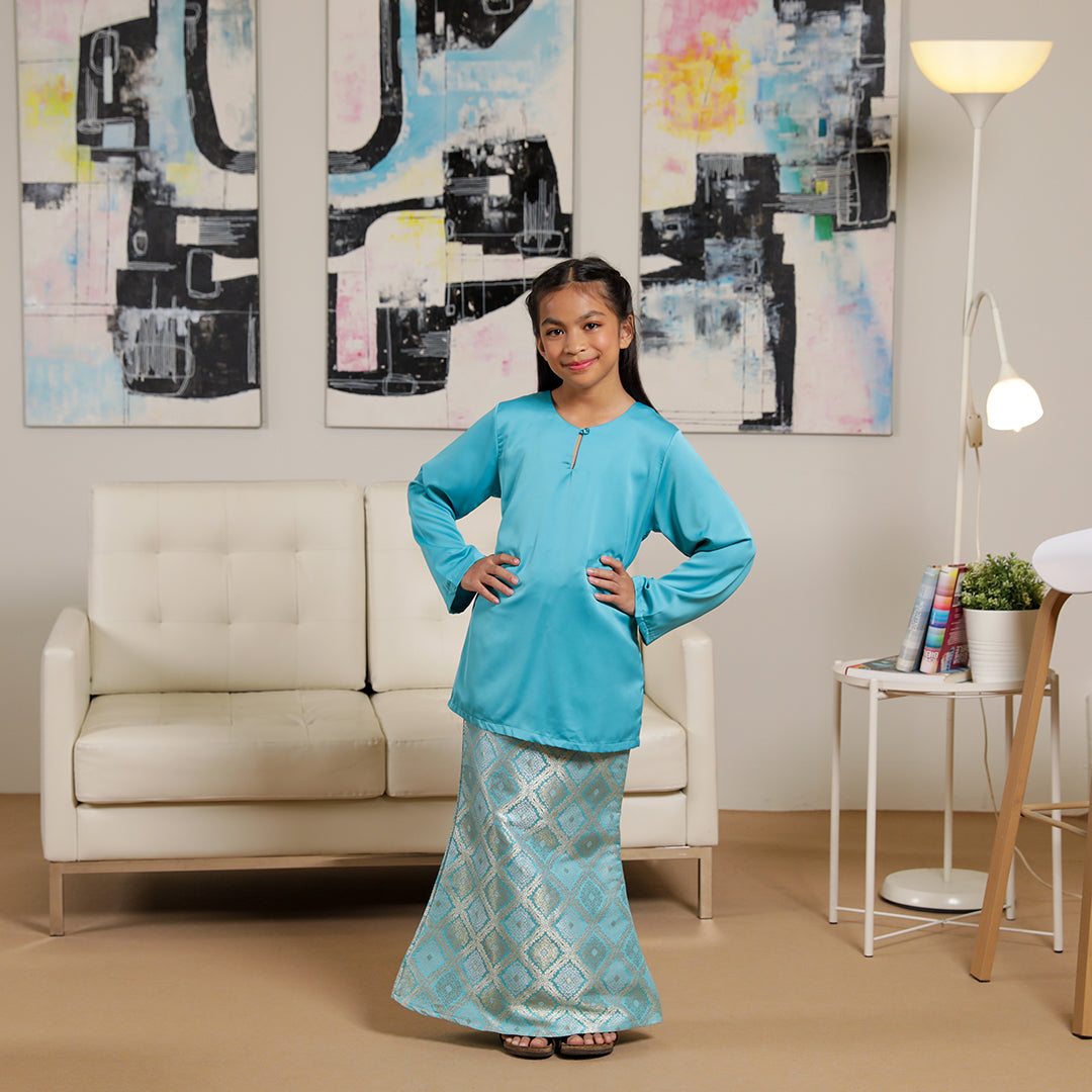 Kids Baju Kurung Riau Ocean Blue