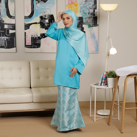 Baju Kurung Moden PLUS-size Turquoise